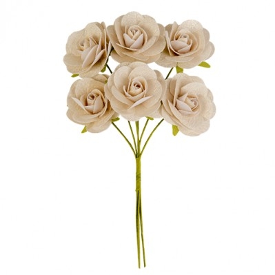 SETA FIORE SINGOLO CM.4 CREMA DECORAZIONE PER SACCHETTO CONFETTI