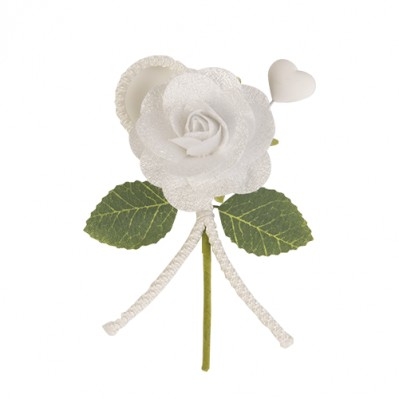 SETA RAMETTO CM.10 BIANCO DECORAZIONE PER SACCHETTO CONFETTI