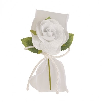 SETA RAMO FIOCCO CM.16 BIANCO DECORAZIONE PER SACCHETTO CONFETTI