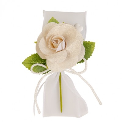 SETA RAMO FIOCCO CM.16 CREMA DECORAZIONE PER SACCHETTO CONFETTI