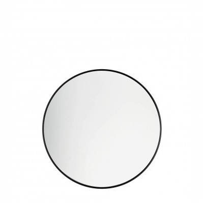 Specchiera tonda grande nera