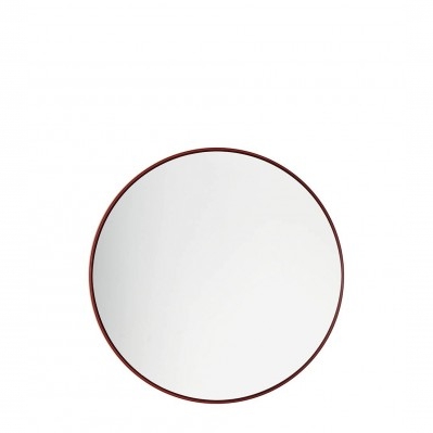 Specchiera tonda grande rosso merlot