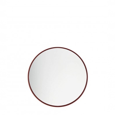 Specchiera tonda piccola rosso merlot