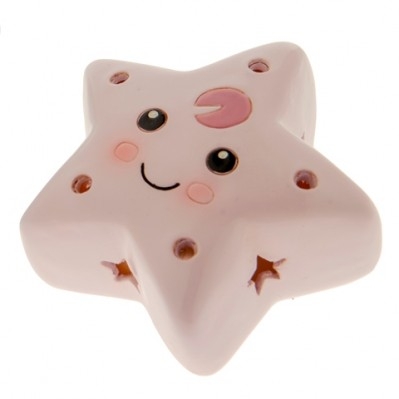 LAMPADINA LED CON STELLA IN CERAMICA 9 CM ROSA