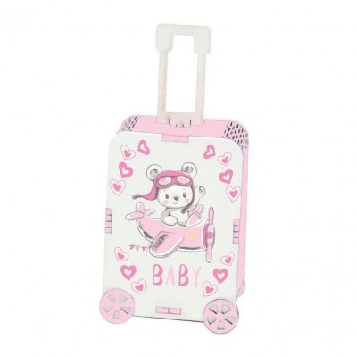 PORTA CONFETTI TROLLEY BABY ROSA CM.5,5 H.12 