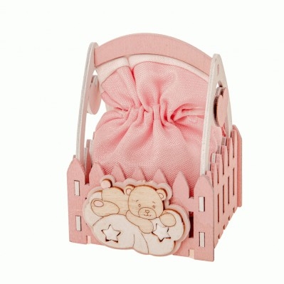 PORTACONFETTI TWO STARS CESTO H.11 ROSA 