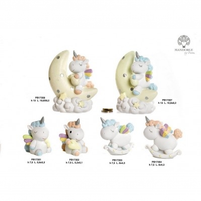 UNICORNO CELESTE 8 CM. RESINA