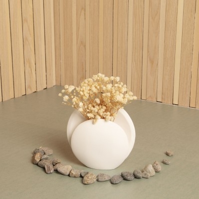 VASO TONDO CON FIORI