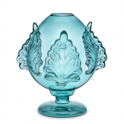VASO PUMO VETRO AZZURRO CM.25