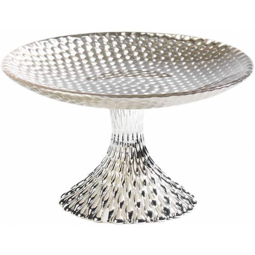Alzata in vetro SFERE 15,5cm h.8cm c/base in resina - SABBIA