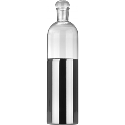(F.C.) Bottiglia in vetro NEW YORK 7cm h.30cm - ARGENTO
