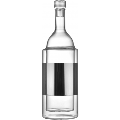 (F.C.) Bottiglia in vetro TOKYO 10cm h.29cm - ARGENTO