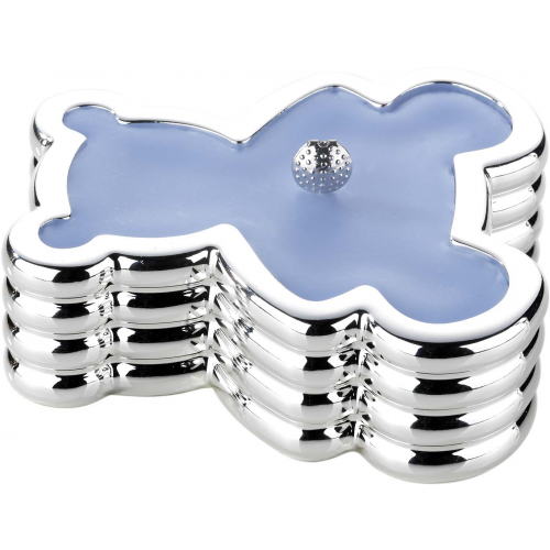 Candela in resina BABY LIGHT 10x10cm ORSETTO - AZZURRO