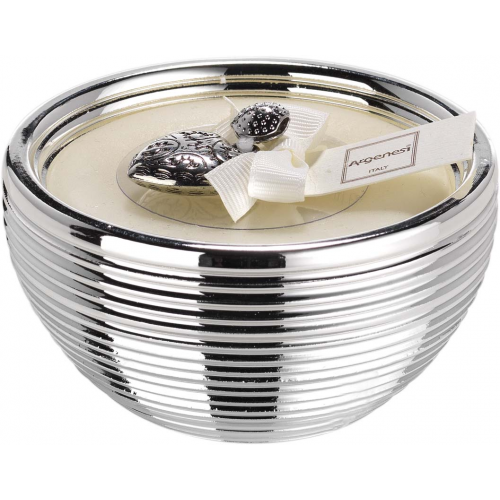 Candela in resina FRAGRANCE millerighe SFERA 9cm h.5cm - BIANCO