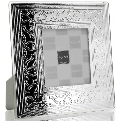 (F.C.) Cornice in vetro LIBERTY int.10X10cm / est.18x18cm - ARGENTO