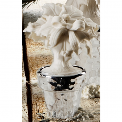(F.C.) Kit 4pz vaso ROMA con pungitopo in porcellana NATALE 16cm