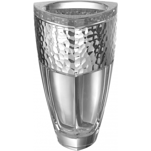 (F.C) Vaso in cristallo STONE h.25cm - ARGENTO