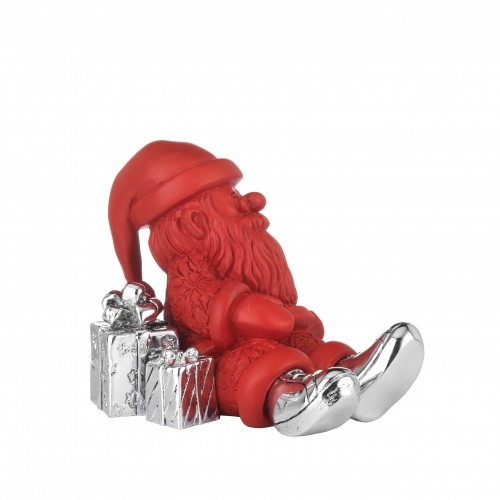 (PVD) BABBO NATALE in resina 14cm h.11cm 2 PACCHI - ROSSO OPACO