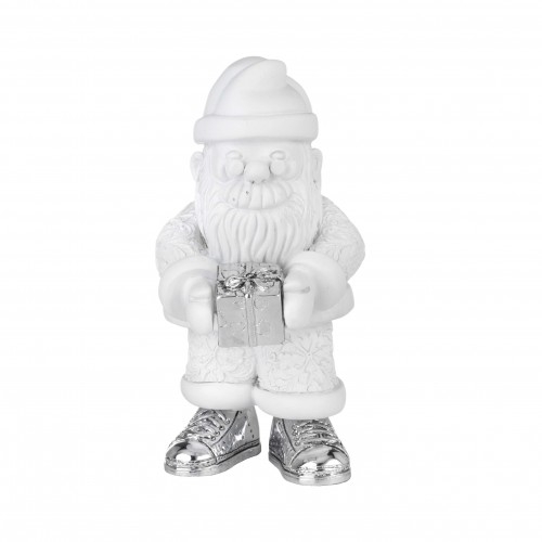 (PVD) BABBO NATALE in resina 9,5cm h.16,5cm REGALO - BIANCO OPACO