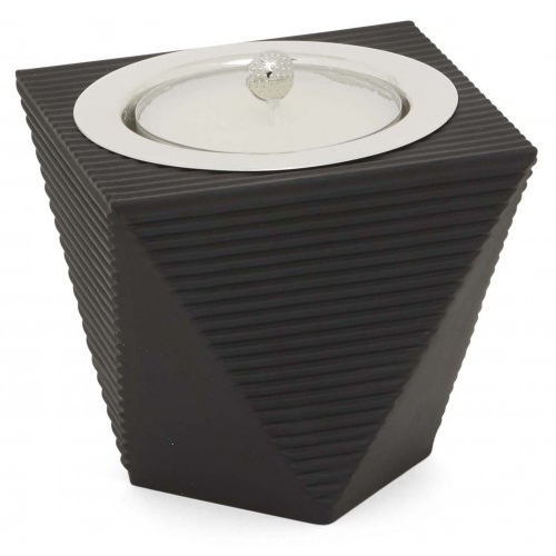 (SILVERPLATED) Candela in resina PIRAMIDE 9x9cm h.9cm - NERO OPACO