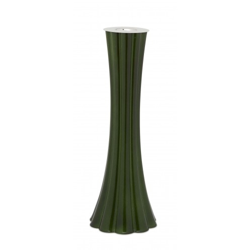 (SILVERPLATED) Candeliere in resina BUGNE h.29cm LISCIO - VERDE LUCIDO
