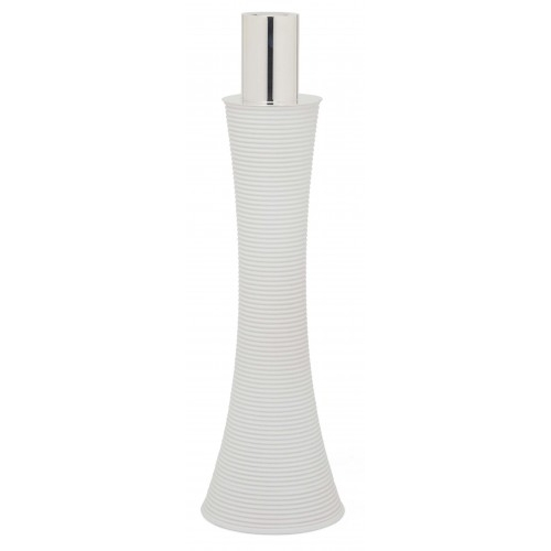 (SILVERPLATED) Candeliere in resina MILLERIGHE h.35cm CILINDRICO - BIANCO OPACO