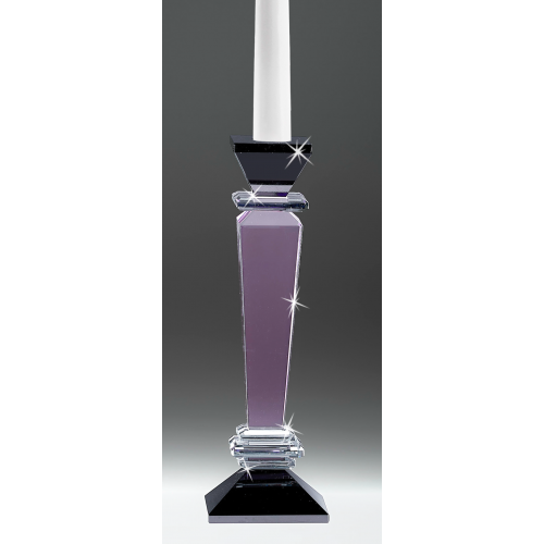 CANDELABRO IN CRISTALLO DECORO GLICINE