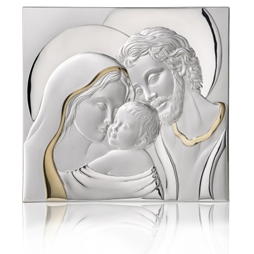 Capezzale Sacra famiglia in argento cm.38x34,5