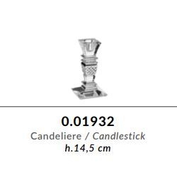 (F.C) Candeliere in cristallo GRIFFE h.14,5cm - Molatura DIAMANTE
