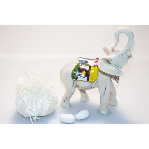 Bomboniera - Elefante in ceramica con decorazioni colorate
