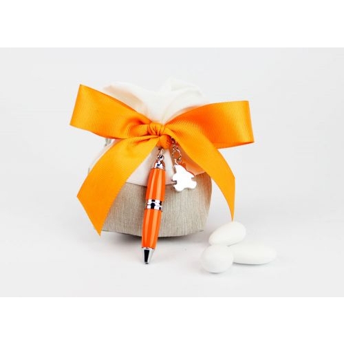 Sacchetto portaconfetti con penna - bomboniera matrimonio / compleanno Margot Italia