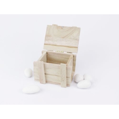 Cassa baule legno naturale colorato porta confetti