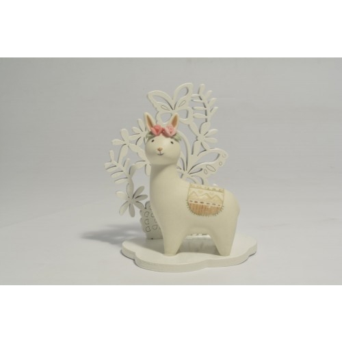 Alpaca in ceramica con supporto Farfalle - Collezione 2020