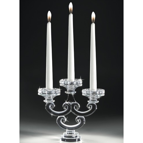 CANDELABRO 3 FIAMME IN CRISTALLO