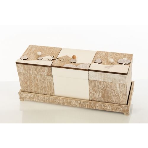 Set 3 scatole legno - BOMBONIERE SOLIDALI