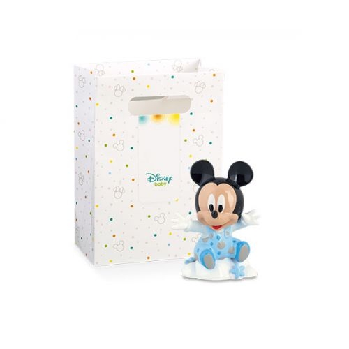 Bomboniera Disney in resina topolino azzurro su nuvola con scatola
