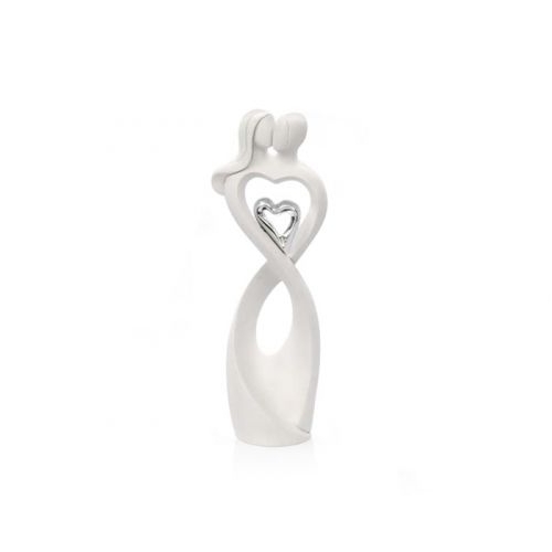 Statua innamorati con cuore argento simbolo infinito - Bongelli