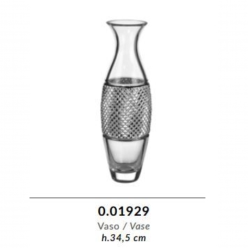 (F.C) Vaso in cristallo GRIFFE h.34,5cm - Molatura DIAMANTE