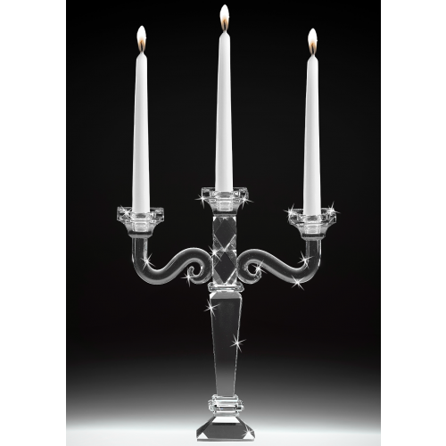 CANDELABRO 3 FIAMME IN CRISTALLO - RANOLDI 