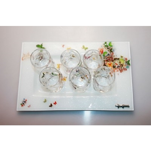 Set bicchieri liquore in vetro butterfly - Gai Mattiolo