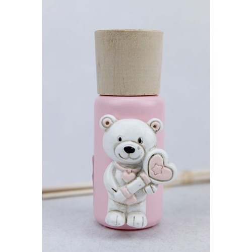 Profumatore orsetto rosa bomboniera battesimo /comunione
