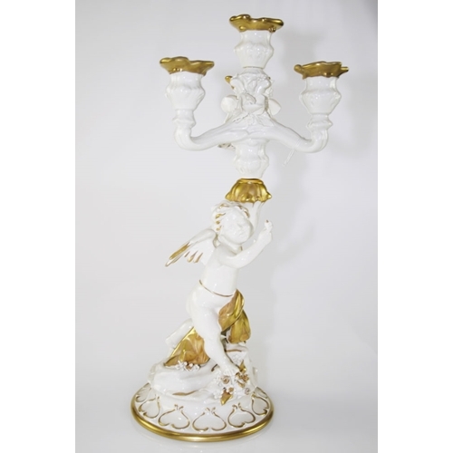 Candeliere con angelo - porcellana di capodimonte