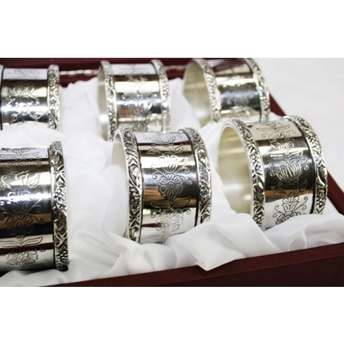 Set 6 anelli per tovaglioli - argento sheffield