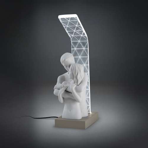 Abatjour lampada da comodino a LED con scultura di innamorati
