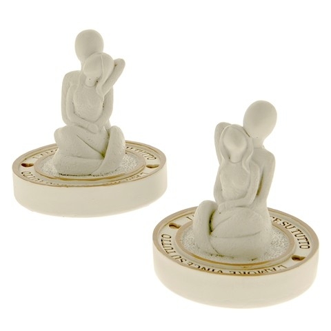 COPPIA INNAMORATI IN CERAMICA CM 9 
