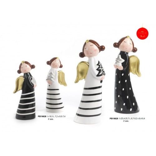 ANGELO 25.7 CM. CERAMICA BIANCA NERA