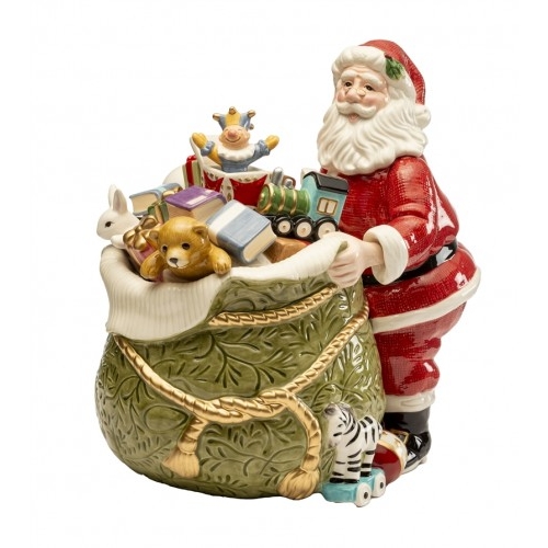 BABBO NATALE IN CERAMICA CON SACCO DONI