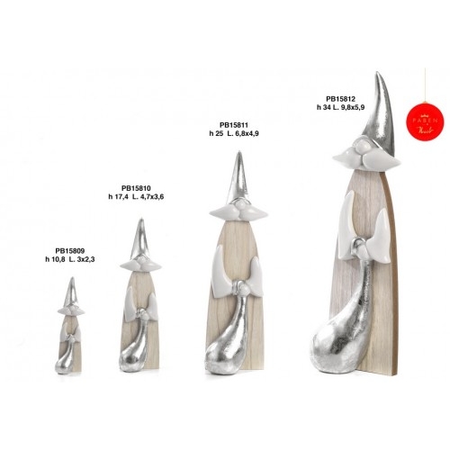 BABBO NATALE STIL. 10.8 CM. PORCEL-LEGNO