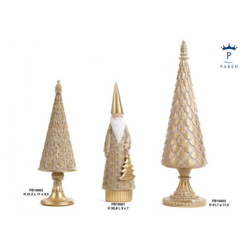 BABBO NATALE STIL/ALBERO NAT. 30.8 CM. RESINA METALLO