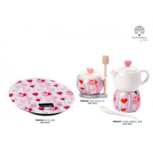 BILANCIA DA CUCINA CUORI 20 CM. VETRO PLASTICA